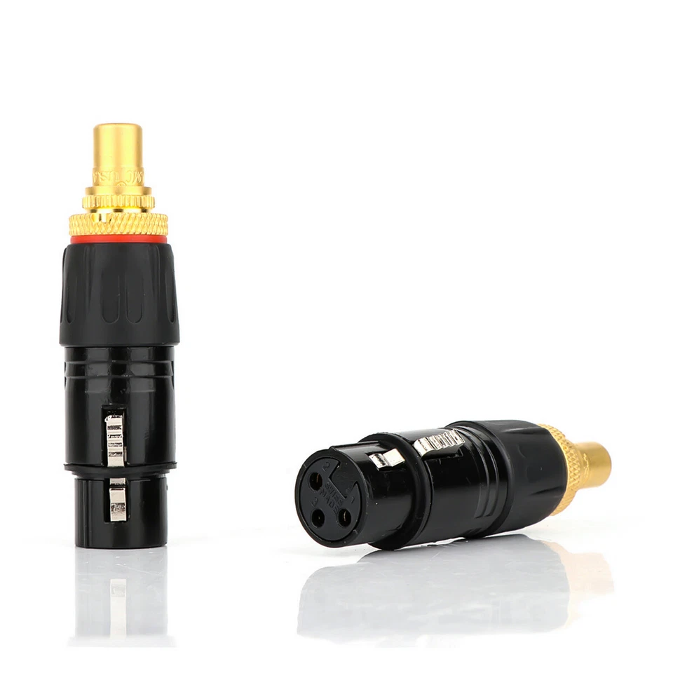 Neutrik 3Pin XLR Female/Male to RCA Femal Audio Socket Adapter Plug Connector - Image 3 of 4