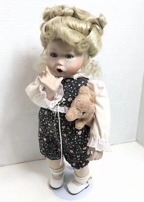 Edwin M. Knowles Boo Bear and Me Evie Porcelain Doll Jan Goodyear