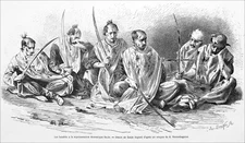 COMMEMORATION of the MARTYRDOM of Hussein ibn Ali (ashura): The TATBIR - 19th century engraving