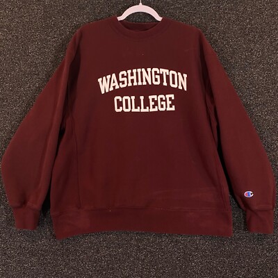 Washington College Jacket Mens Large Red Maroon Champion - Main Image