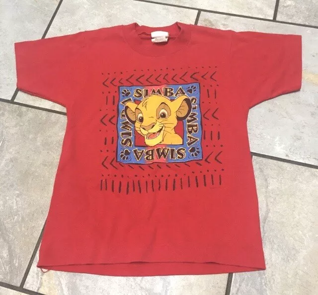 Vintage 90s Disney Lion King Simba Kids Youth M T-shirt