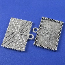 3pcs dark silver tone picture frame charm h3551