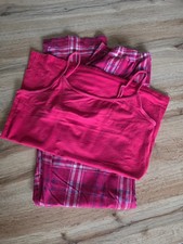 Red Tartan Pyjama Set Bundle UK 12-14 Primark Cami & M&S Check PJ Bottoms