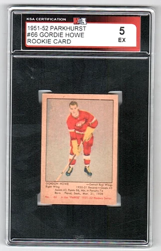1951-52 Parkhurst #66 Gordie Howe "Mr. Hockey" Red Wings Rookie High Grade KSA 5