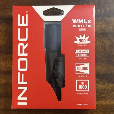 Inforce WMLx White / IR, Gen 3 Mounted Rifle Light, 900 Lumens, Black #IF71014