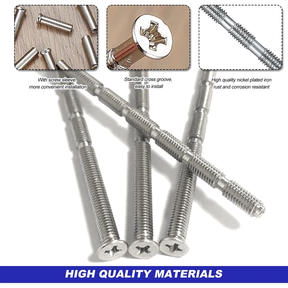 M4 Door Handle Bolt Through Fixings, 25Pcs M4 Door Handle Fixing Screws and S... - Image 3 of 4