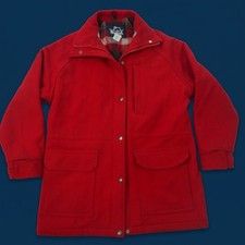 Vintage Woolrich Red Wool Parka Jacket Made in the USA Tag Size Small