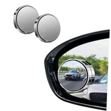 2 Pcs Blind Spot Mirrors, 2" Round HD Glass Convex 360  Wide Angle Side Silver