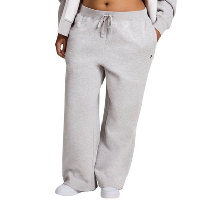 #ad Champion High Rise Wide Leg Sweatpants Womens Large Heather Gray 25quot; Inseam $22.49