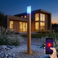 Wegelampe AußEnleuchte Stehleuchte Smart Rgb Led Holzoptik Dimmbar Cct Garten