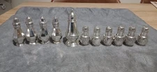 Set of 11 French Minerva .950 Silver Pepperettes + British Sterling Caster
