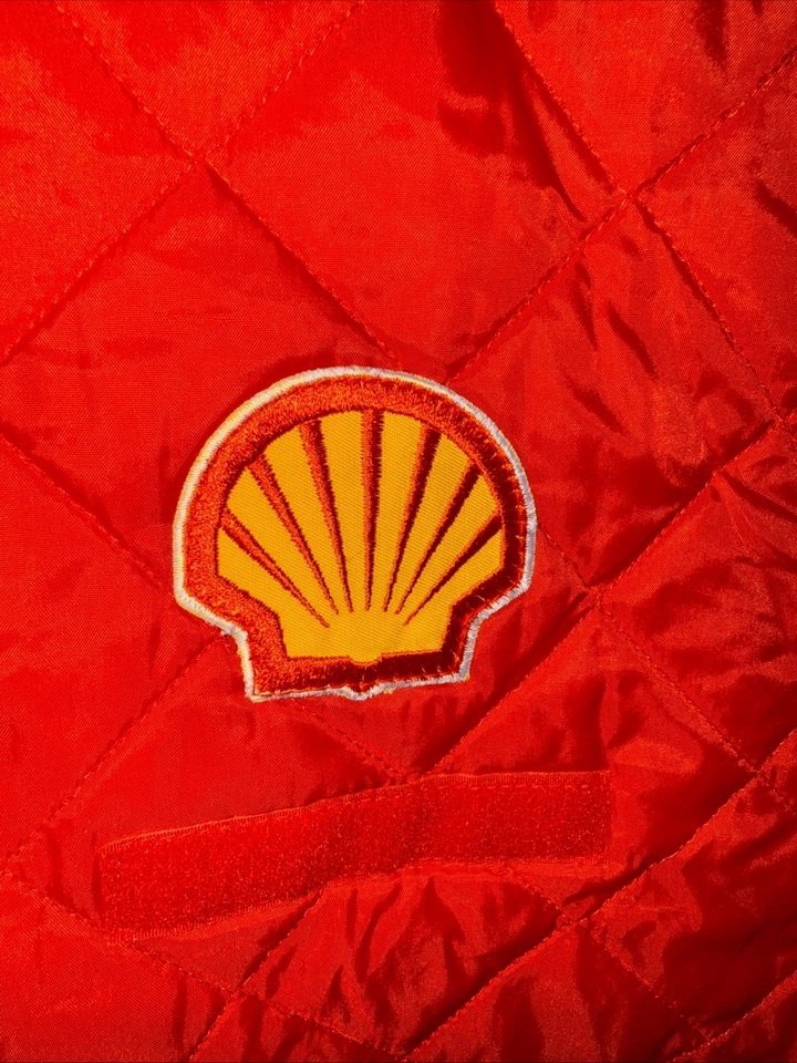 Chaleco rojo Ferrari V-Power de caparazón mediano vintage para hombre 🐴 Foto 4 de 4