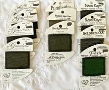 Rainbow Gallery Needlepoint Embroidery Thread Lot of 11 Black Assorted  New