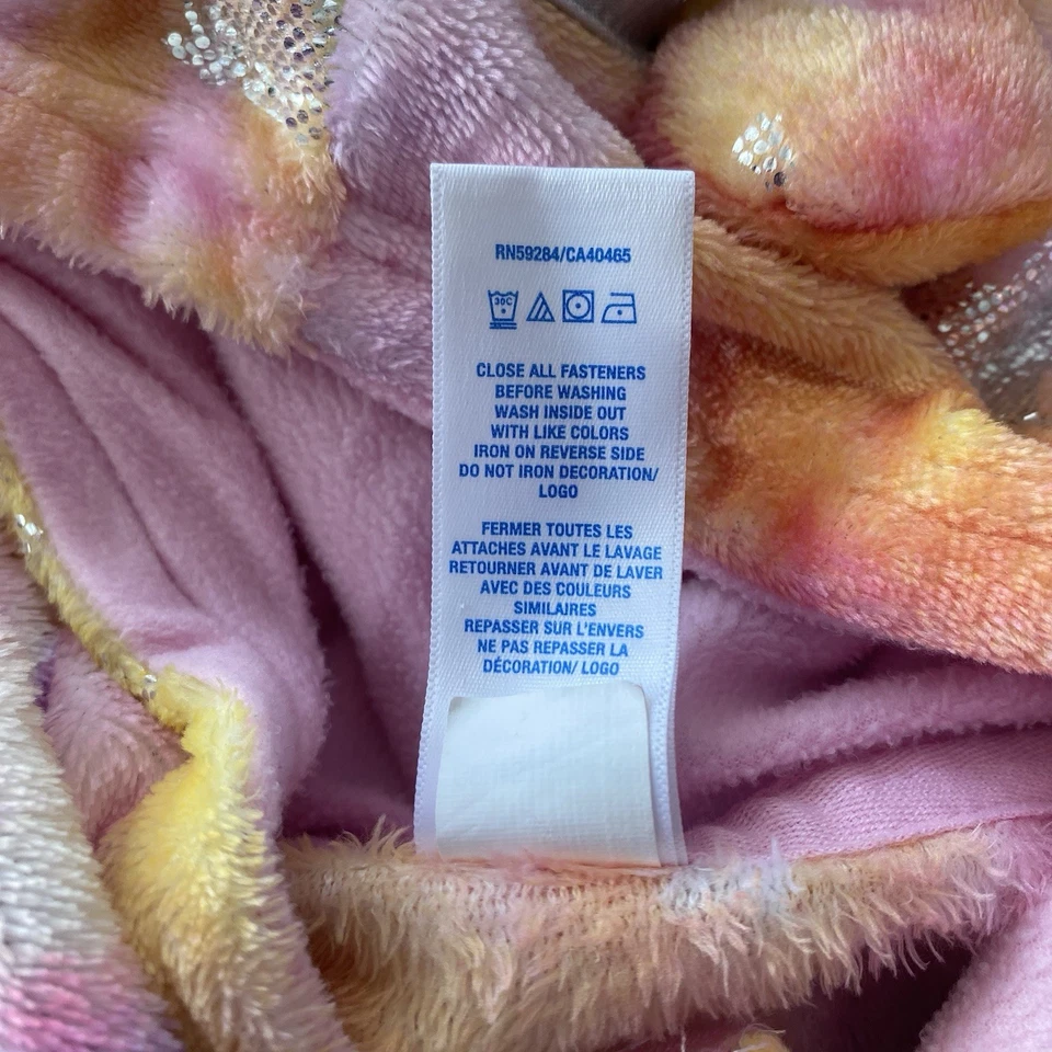 Pijama de una pieza con capucha para niñas PJ Place talla 7/8 lote de 4 felpa unicornio tie dye Foto 3 de 4