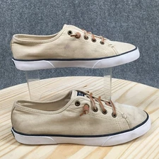 Sperry Shoes Womens 7.5 Pier View Sneakers Beige Lace Up Low Top Casual STS81816