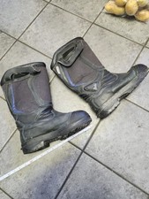 BOTTES POMPIER CUIR NOIR HOMME TAILLE 10 BON ÉTAT