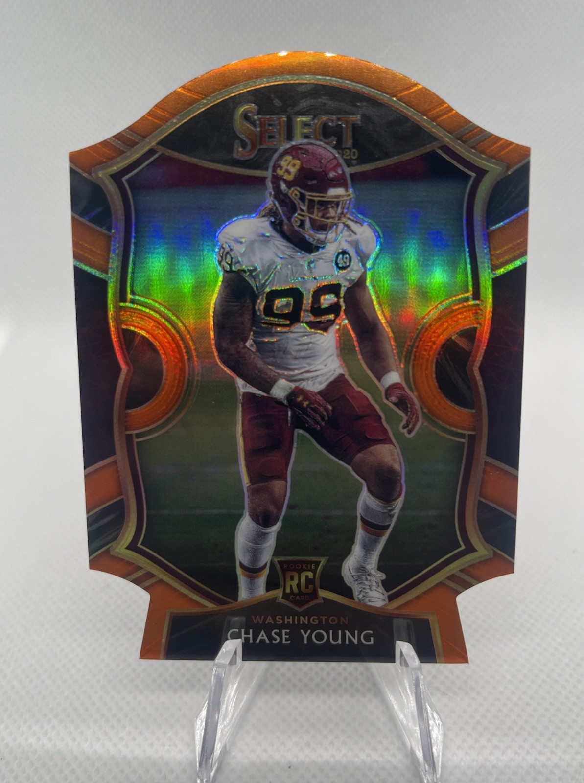 2020 Panini Select - Premier Level Orange Prizm Die-Cut #164 Chase Young