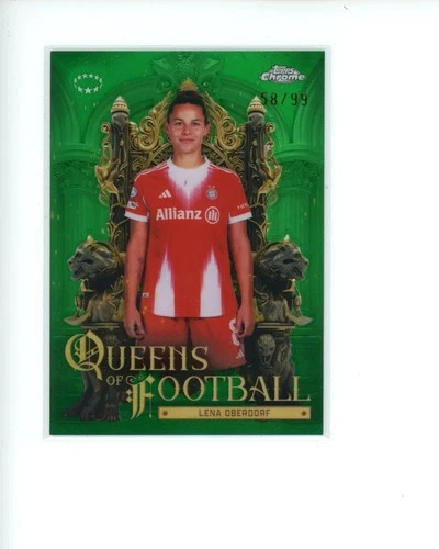 2025-26 Topps Chrome UEFA Queens of Football Green Refractor Lena Oberdorf 58/99