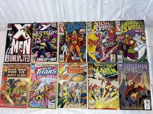 10 Old Vintage Comics Job Lot Bundle Marvel Dc Super Hero’s Hulk Spider-man