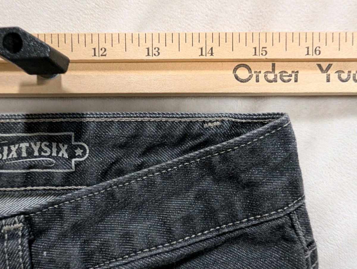 Vans Off The Wall Jeans Mens 30x31 Slim Straight Black Denim Skater Streetwear View 3