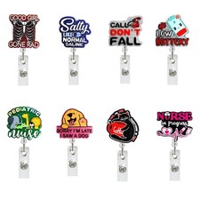 Acrylic Badges Holder with Swivel Alligator Clip, Name Card Badges Holder