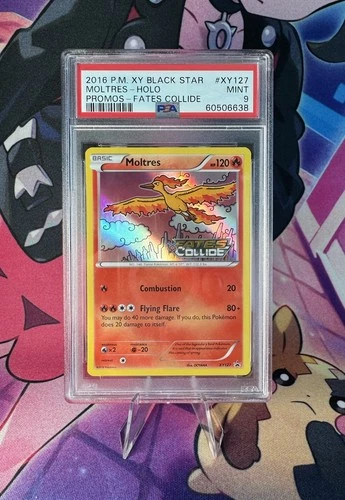 2016 POKEMON XY BLACK STAR PROMO FATES COLLIDE #XY127 MOLTRES-HOLO PSA 9