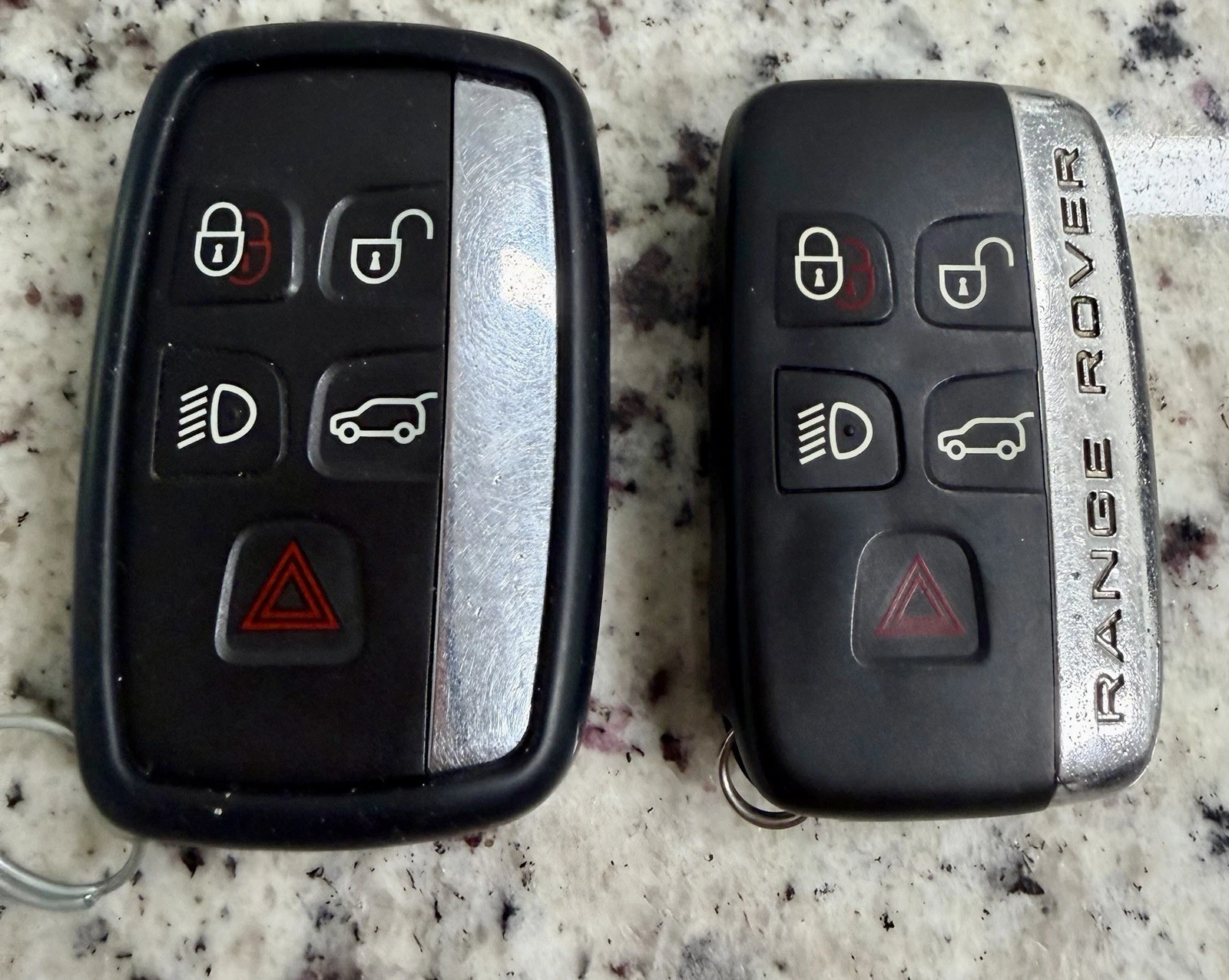 OEM Range Rover Smart Key Fob Keyless Remote Lot of 2 5-Button Panic Uncut image 1