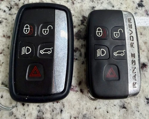 OEM Range Rover Smart Key Fob Keyless Remote Lot of 2 5-Button Panic Uncut video thumbnail