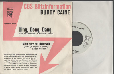 BUDDY CAINE - Ding, Dong, Dang + Mein Herz hat Heimweh + D ` 73 / rare Promo