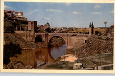 Toledo Alcantara Bridge Spain Vintage Postcard