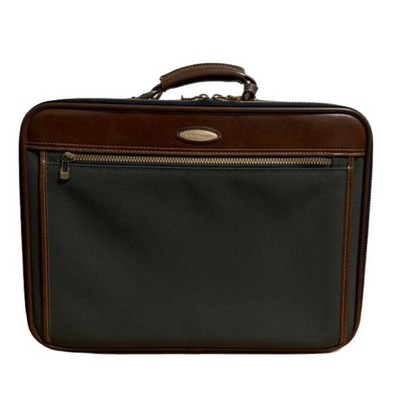 ACE Samsonite Premium Soft Attache Case Grün mit Schlüssel Vintage Hergestell...