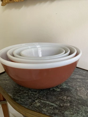 4pc Beautiful Vintage Pyrex Primary Colors Nesting Mixing Bowls-401/402/403/404