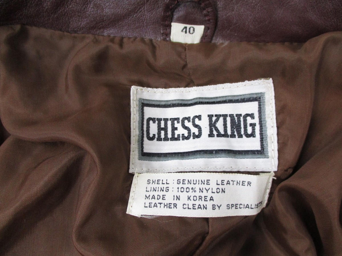 VINTAGE Chess King Jacket Mens 40 Brown Leather Blazer Sport VINTAGE Chess King Jacket Mens 40 Brown Leather Blazer Sport