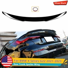 For 2021-2024 BMW 4-Series G22 430i M440i M4 Style GLOSS BLACK Trunk Spoiler Lip