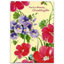 Sweet HAPPY BIRTHDAY Card FOR GRANDDAUGHTER, Blessings by Designer Greetings +✉