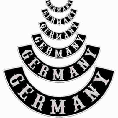 BOTTOMROCKER rund GERMANY Rückenpatch Bogen gestickt Biker v. Farben bis 40cm