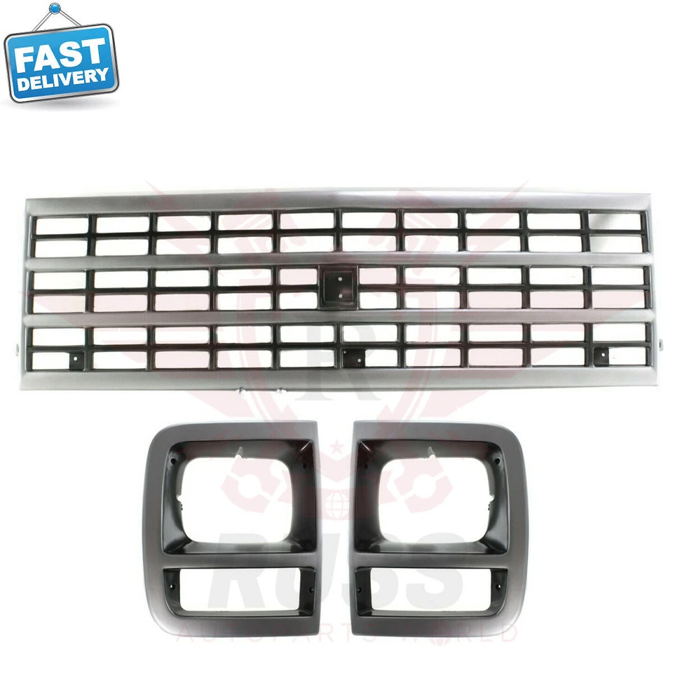 For 1992-1996 CHEVROLET G30 GMC G3500 Front Grille And LH+RH Headlamp Door 3PCS Foto 3 de 4