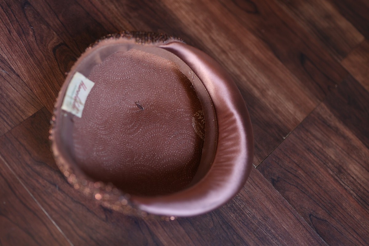 Vintage  Herzfeld\'s\' Kansas City 100% Wool Brown beaded hat 100% Wool Vintage Hats for Men for sale | eBay main image 3