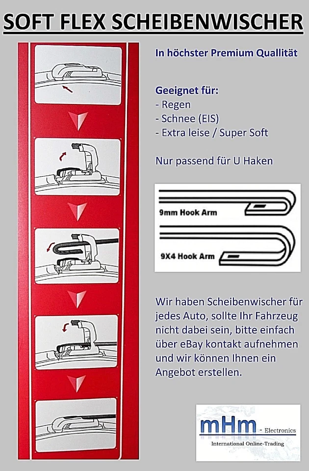 1x windscreen wiper set front + rear for Dacia Sandero + Renault Stepway - Image 2 of 2