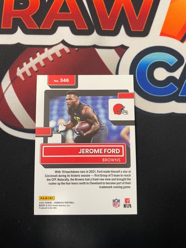 2022 Jerome Ford Panini Donruss Gold Holo Press Proof Rated Rookie #346 Browns - Bild 2 von 2