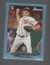 NATHAN KARNS 2013 BOWMAN DRAFT BLUE ROOKIE CARD #3 /500