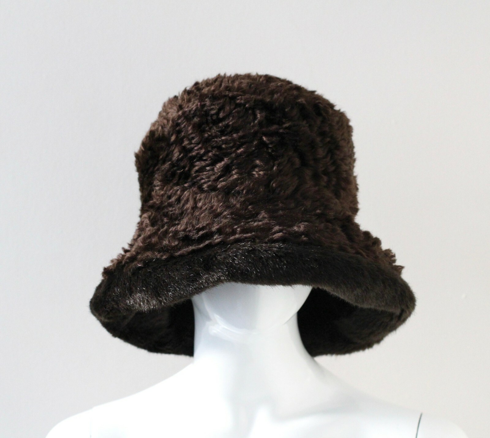 PHILIP TREACY brown faux fur sheepskin mink winter bucket hat unisex 59 image 2