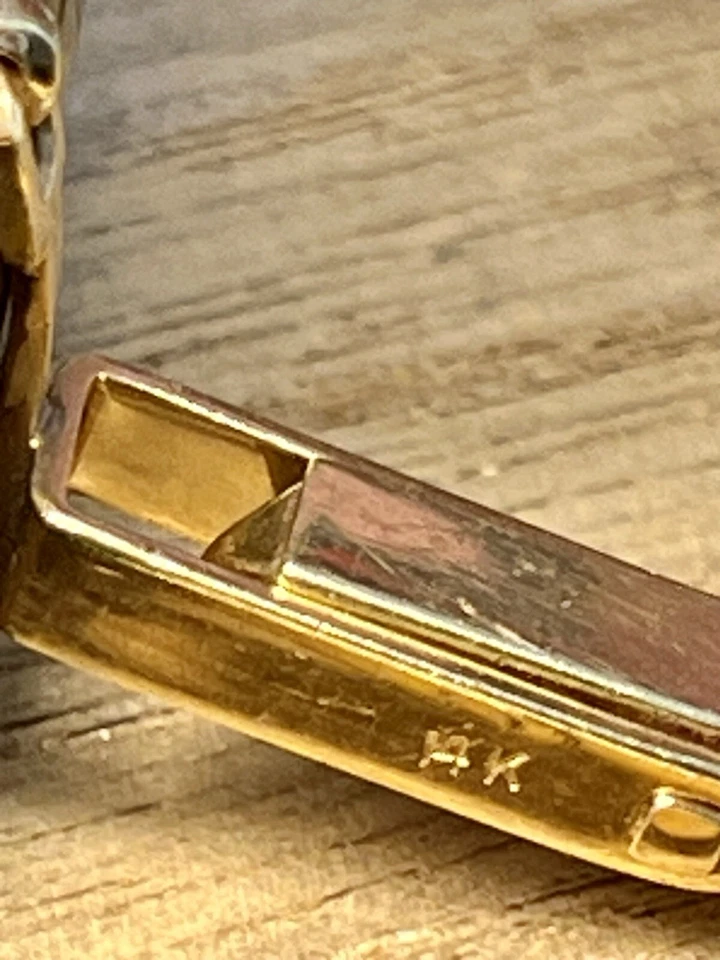 Gemelos Buda marrón con soportes de oro de 14K. Buda pulido tallado marrón. Foto 4 de 4