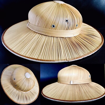 Superb Ladies Vintage (1950s) Hand Woven French Straw Pith Helmet