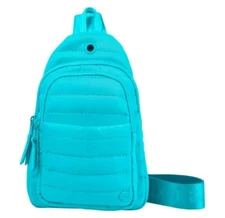Samantha Brown To-Go Hands-Free Quilted Sling Bag-Turquoise-NWT