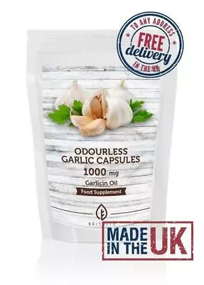 HEALTHY MOOD Odourless Garlic 1000mg Oil Extract Softgel Capsules BritVits GB