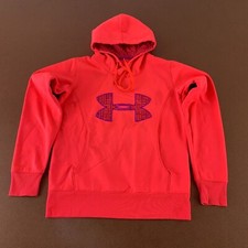 Under Armour Cold Gear Women's Size Small Semi-Fitted Pink Pullover Hoodie Flaw
