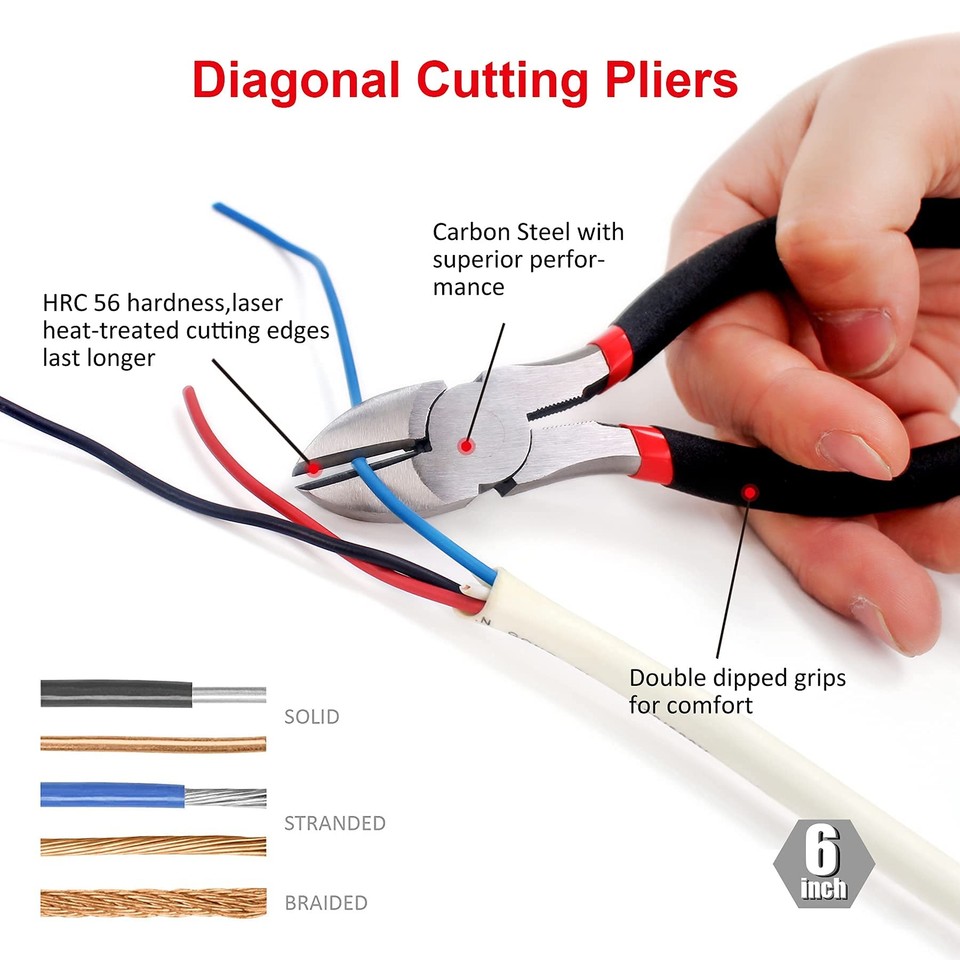 7pcs. Pliers and Wrench Set Craftsman Hand Tools Linesman Hardened