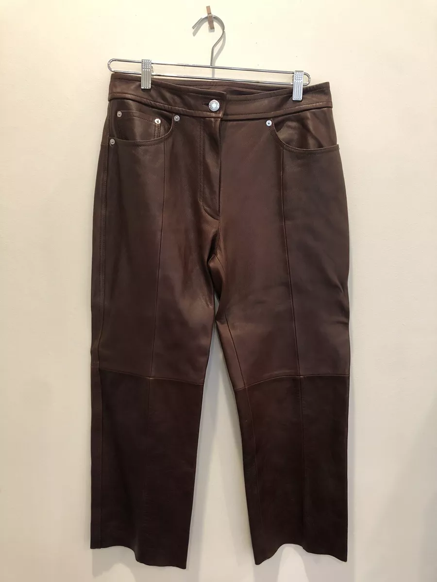 helmut lang leather pants Red