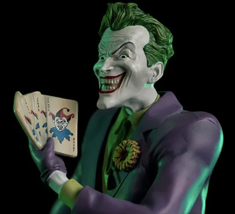 DC”THE JOKER”13,7 pulgadas Estatua de metal pintada a mano, musgo de águila fuera de Prod. ¡SELLADO! Foto 3 de 4